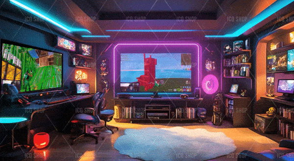Resplendent Spacious Gaming Room