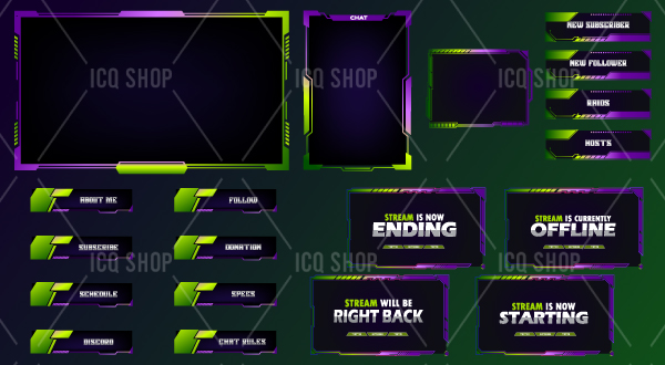 Green and Purple Static Overlay