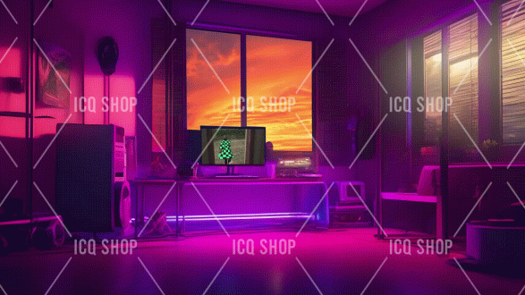 Amethyst Arena: Stylish Gaming Room Backdrop