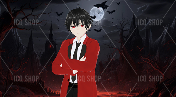 Anime Boy - Red And Black Suit - Image 3