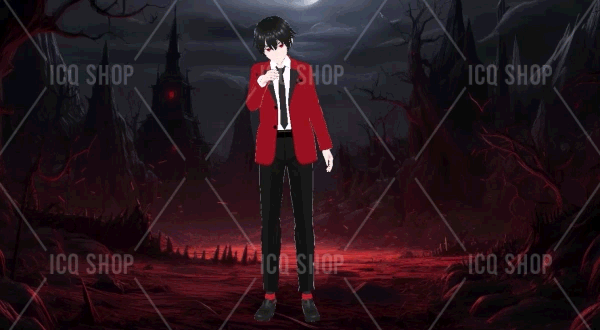 Anime Boy - Red And Black Suit