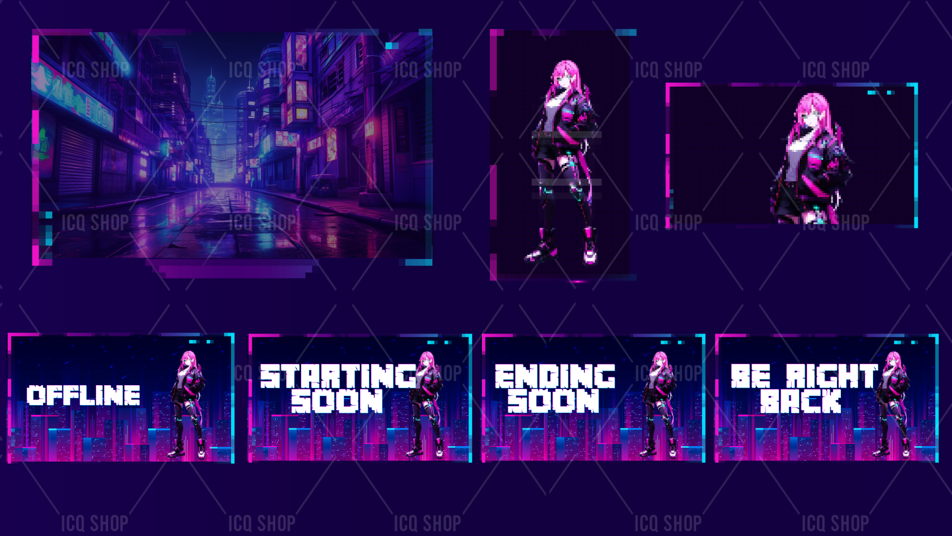 CYBERBYTE: NEON CORE – Pixel Art Stream Pack
