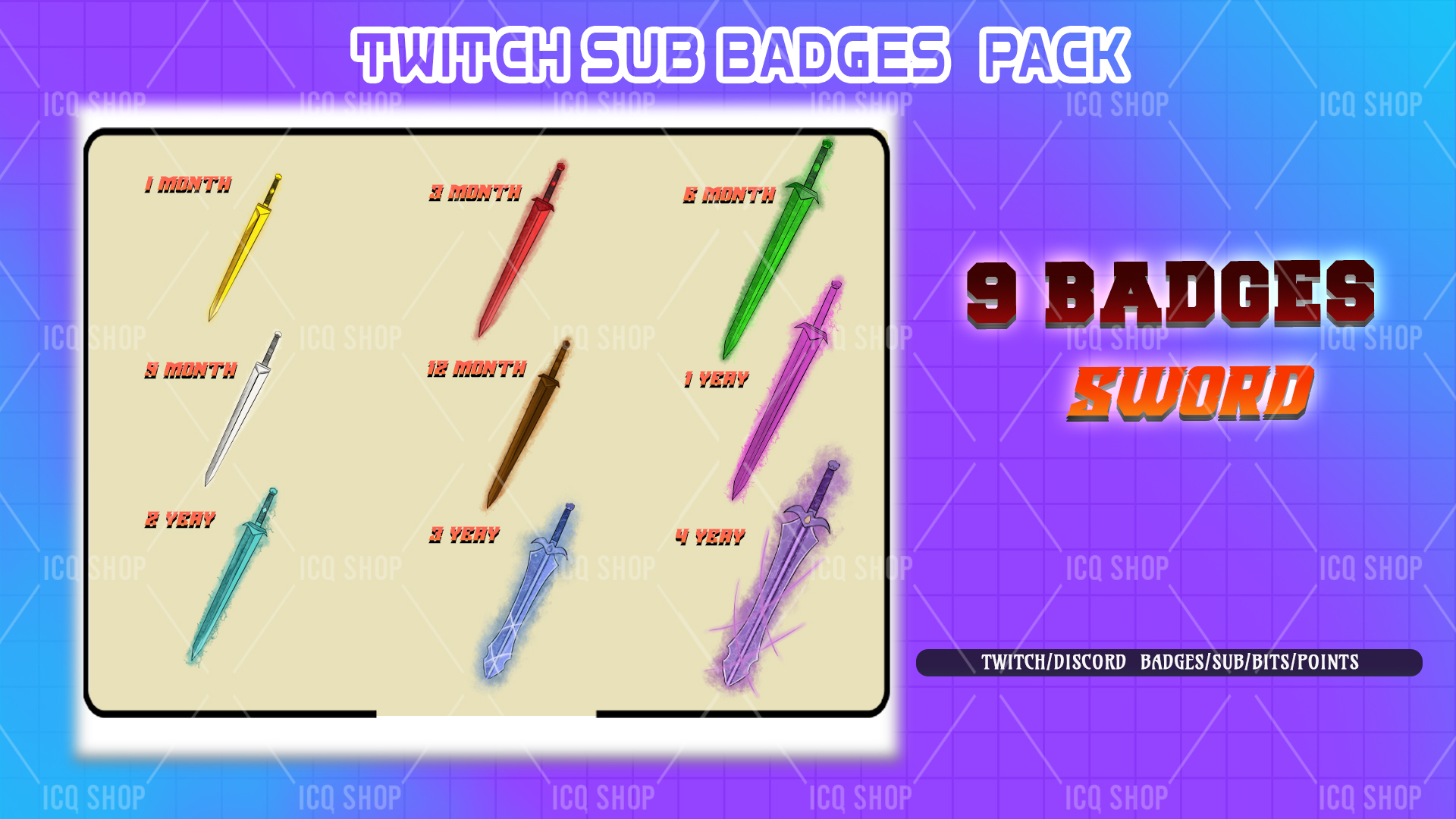 Legendary Sword Sub Badge Pack
