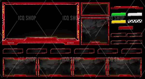 Red & Black Animated Overlay Set